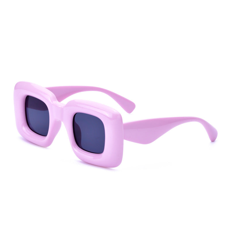 Wholesale Cute Colorblock Large Frame PC Sunglasses
